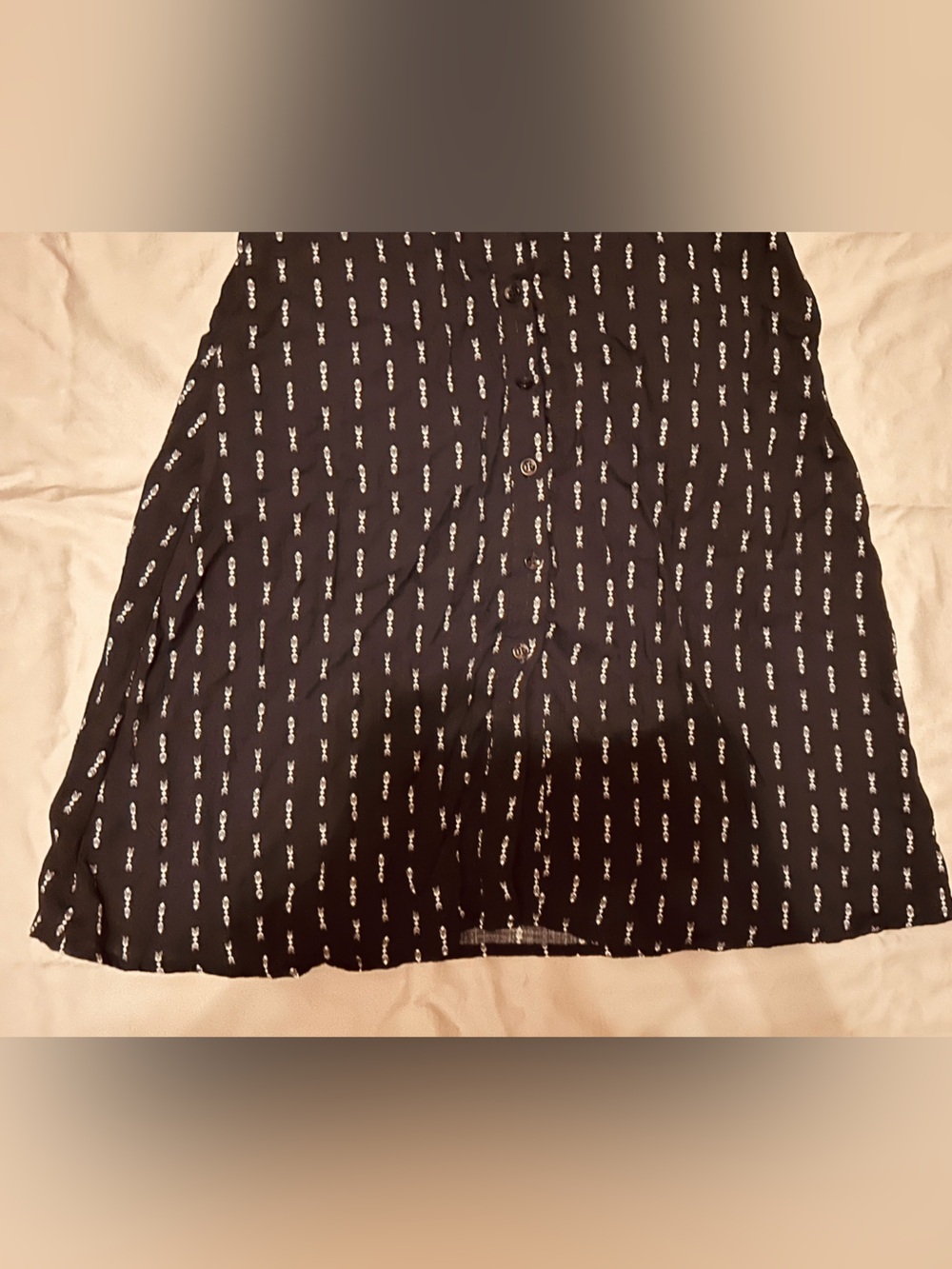 Lost + Wonder Black Off-Shoulder Button-Front Summer Dress Size Medium - Picture 2 of 14